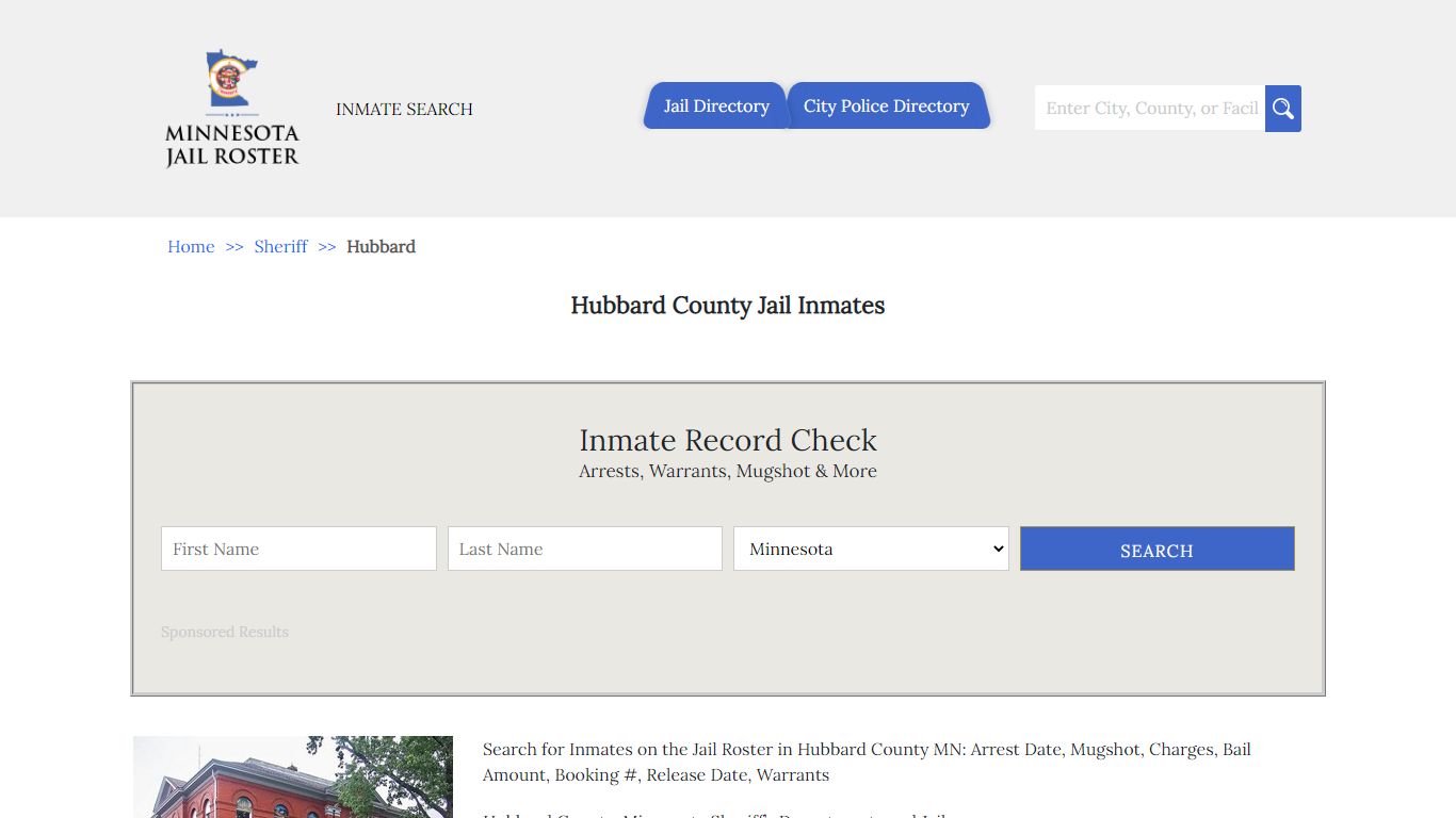 Hubbard County Jail Inmates | Jail Roster Search